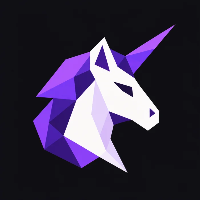 Uniponycorn’s geometric white and purple unicorn